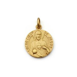 Médaille scapulaire du Mont Carmel en or 18 karats , médaille religieuse