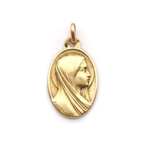 Médaille religieuse Paul Brandt vierge Marie en or 18 karats