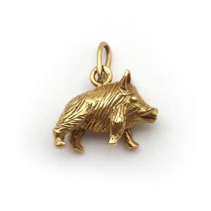 Charm pendentif sanglier en or 18 karats, Mellerio dits Meller 