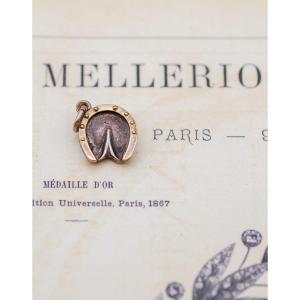 Antique French Edwardian Mellerio Dits Meller Horseshoe Lucky Charm Pendant 800