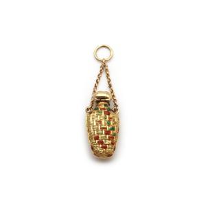 Pendentif flacon vinaigrette en or 18k