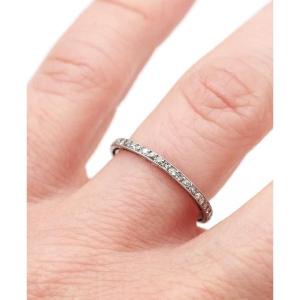 Alliance américaine 0.43 ct en platine, alliance ancienne