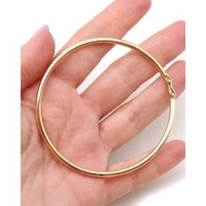 Bracelet jonc vintage souple en or creux 18 karats