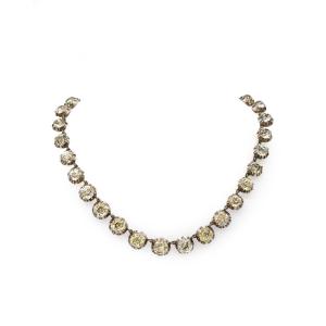 Georgian Paste Riviere Necklace In Silver