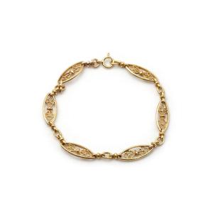 Edwardian Filigree Chain Bracelet In 18 Karat Gold