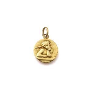 Médaille de baptême Becker Ange de Raphaël en or 18 karats