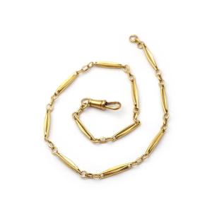 Collier chaîne de montre ancienne en or 18 karats