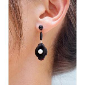 Boucles d'oreille Art Deco onyx en or 18 karats et platine