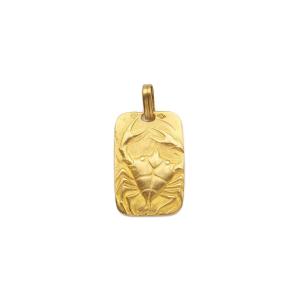 Médaille Cancer signe zodiaque en or 18 karats 