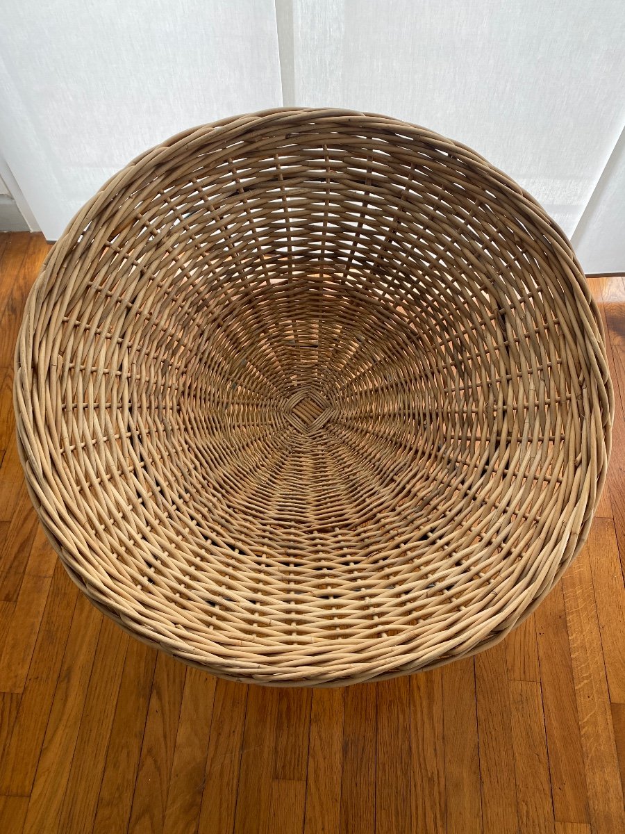 Paire De Fauteuils En Osier Et Métal 1950-photo-3