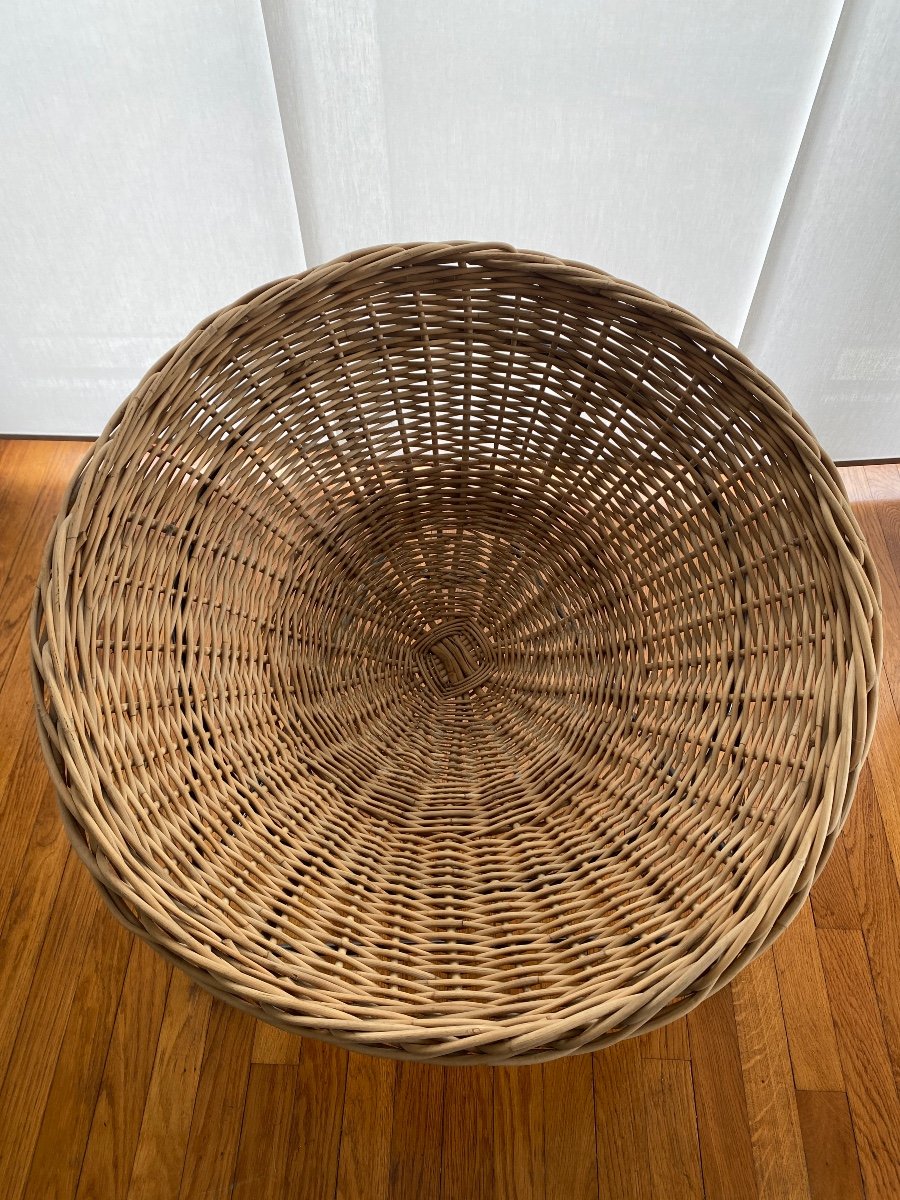Paire De Fauteuils En Osier Et Métal 1950-photo-2