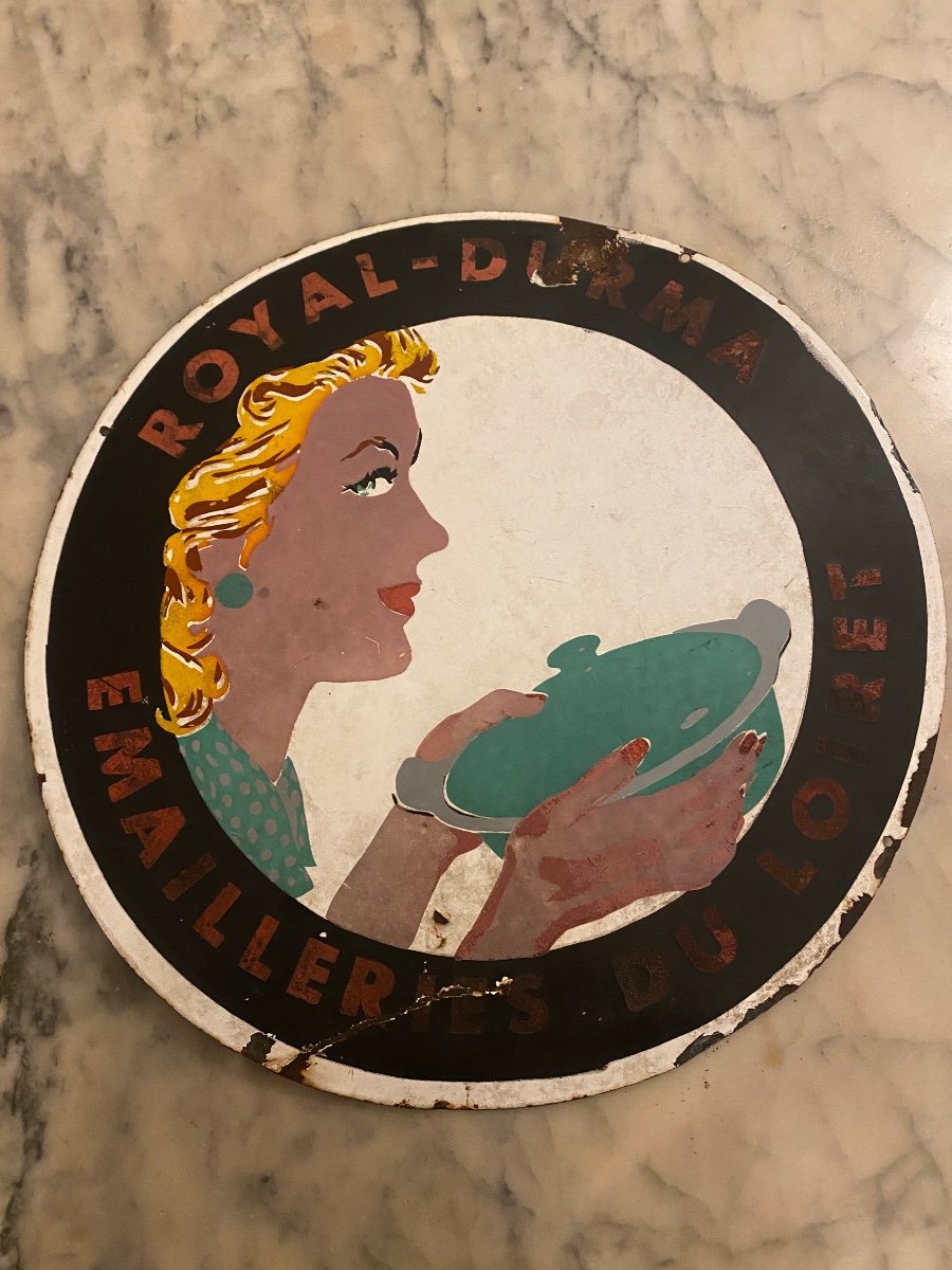 Enameled Advertising Plate 1960