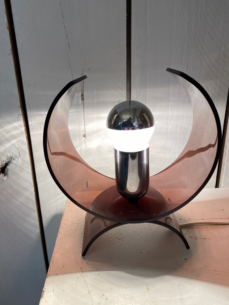 Pair Of 1970 Plexiglass Lamps-photo-2
