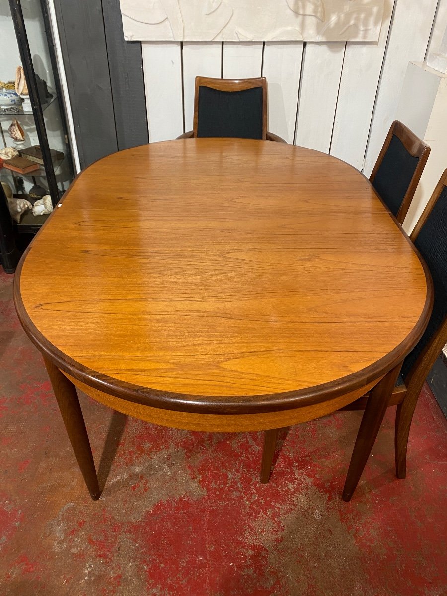 Scandinavian Teak And Rosewood Dining Table 6 People. 1970-photo-3