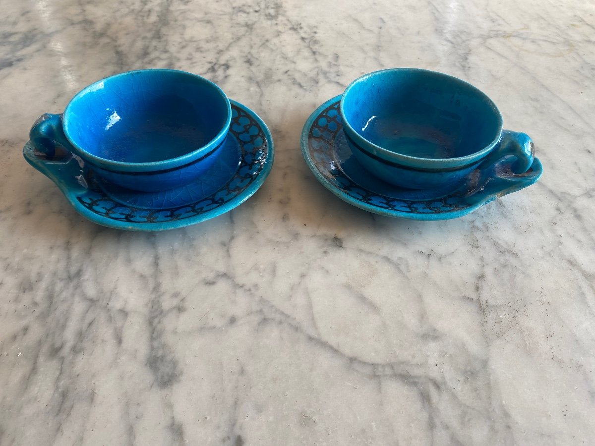 Pair Of Cups Signed Lachenal. Art Deco
