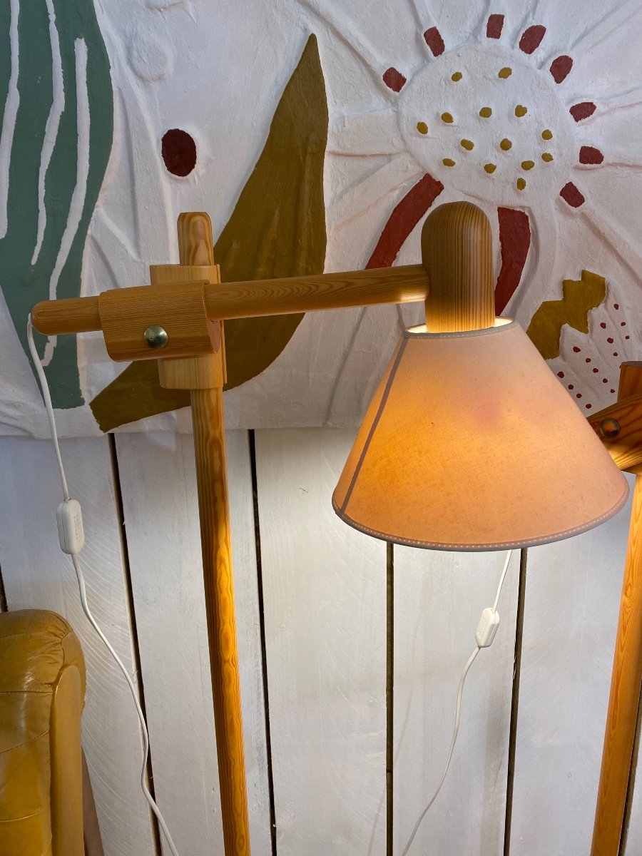 Pair Of Reading Lights. Vintage XX Eme In Pine  -photo-1