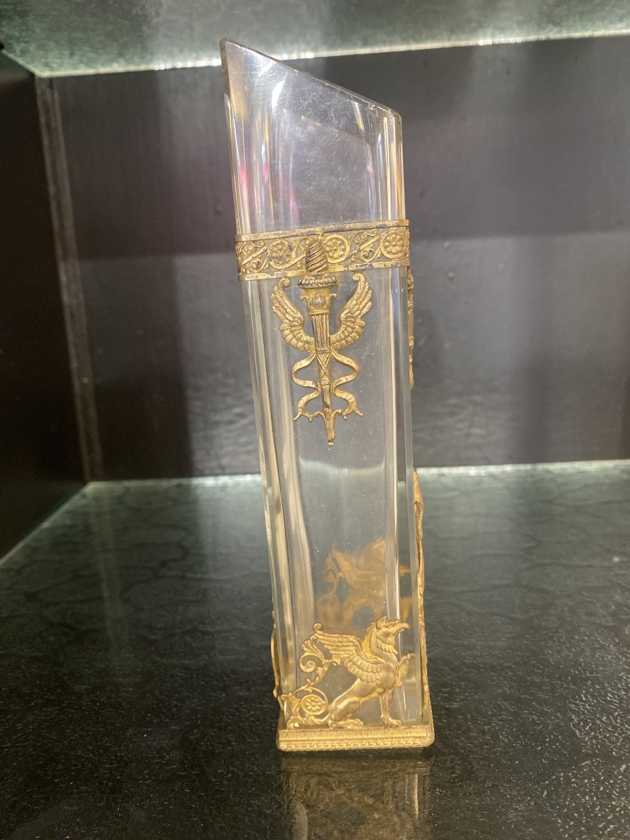 Napoleon III Crystal And Bronze Vase-photo-2