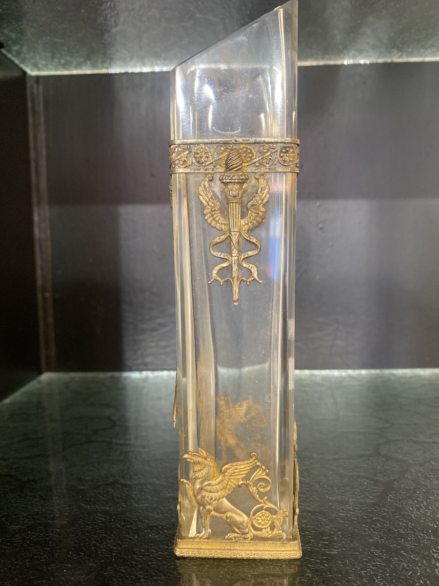 Napoleon III Crystal And Bronze Vase-photo-3