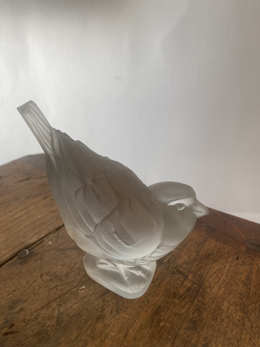 Glass Sparrow Signed Ferjac France 20th Century 