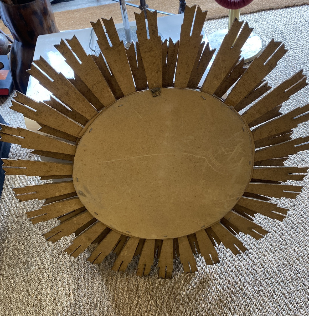 Miroir soleil en bois 1960 -photo-4