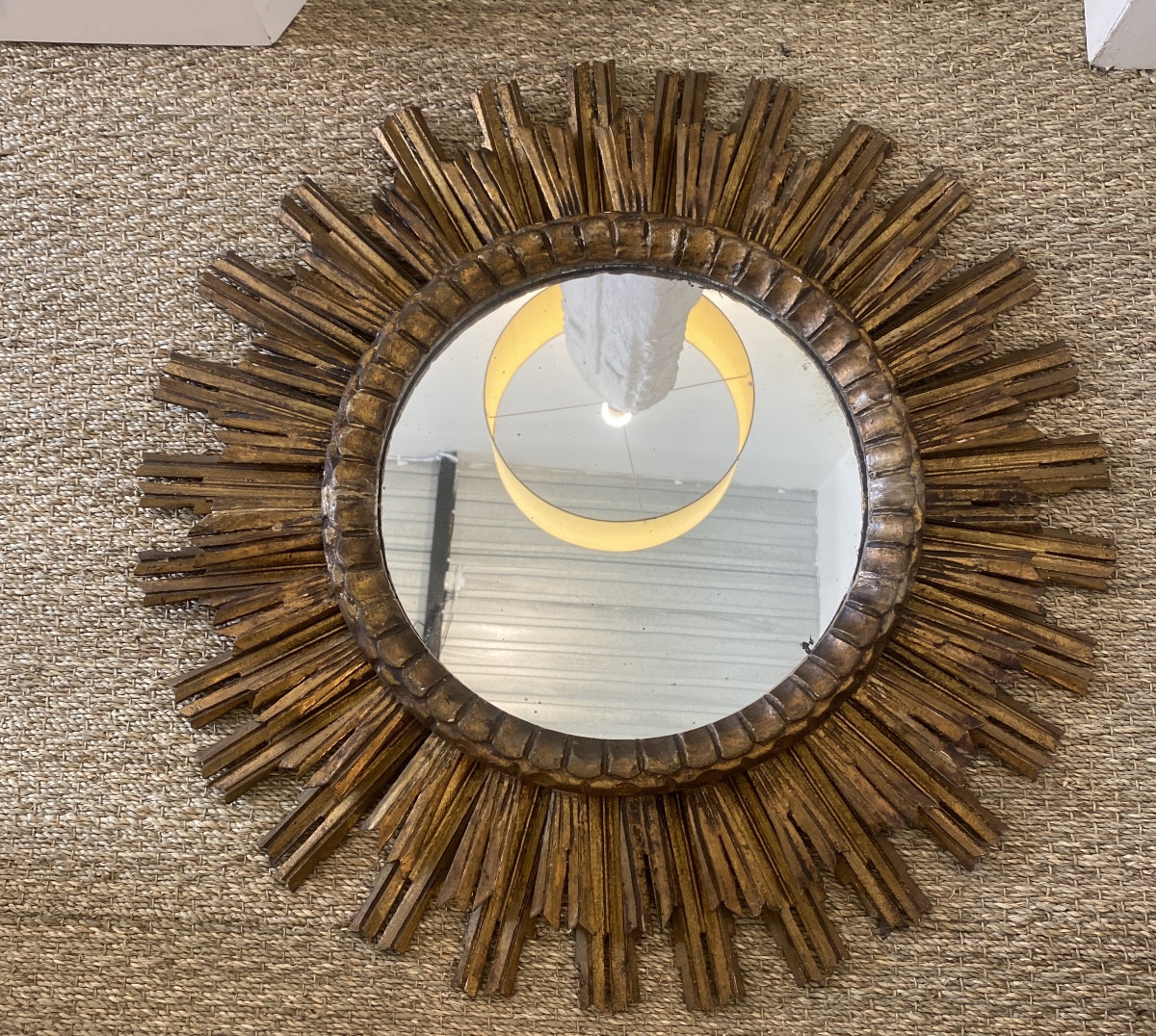 Miroir soleil en bois 1960 