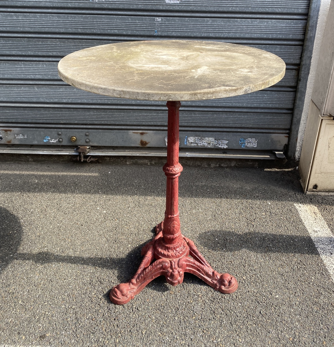 20th Century Marble And Cast Iron Coffee Table. Garden Coffee Table