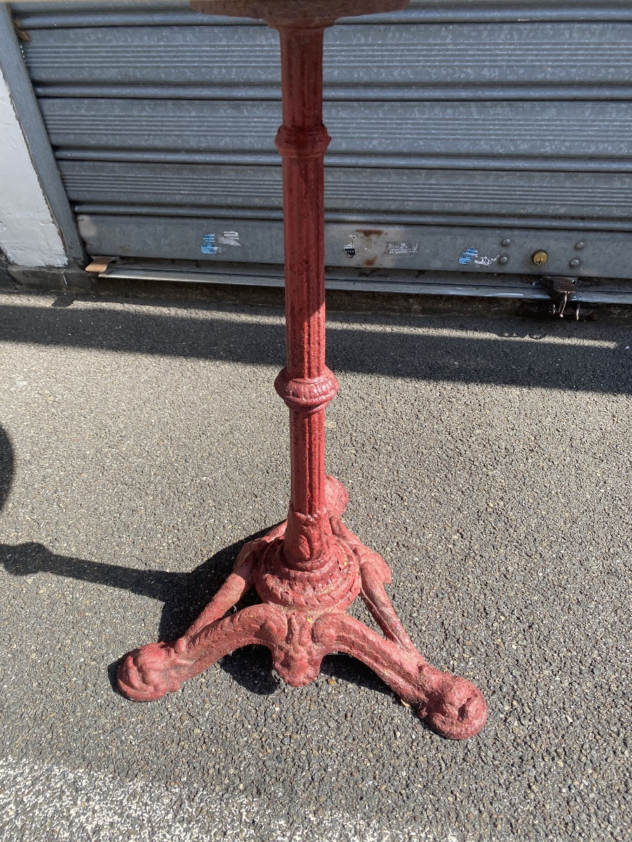 20th Century Bistro Table. Cast Iron And Marble Garden Table. -photo-2