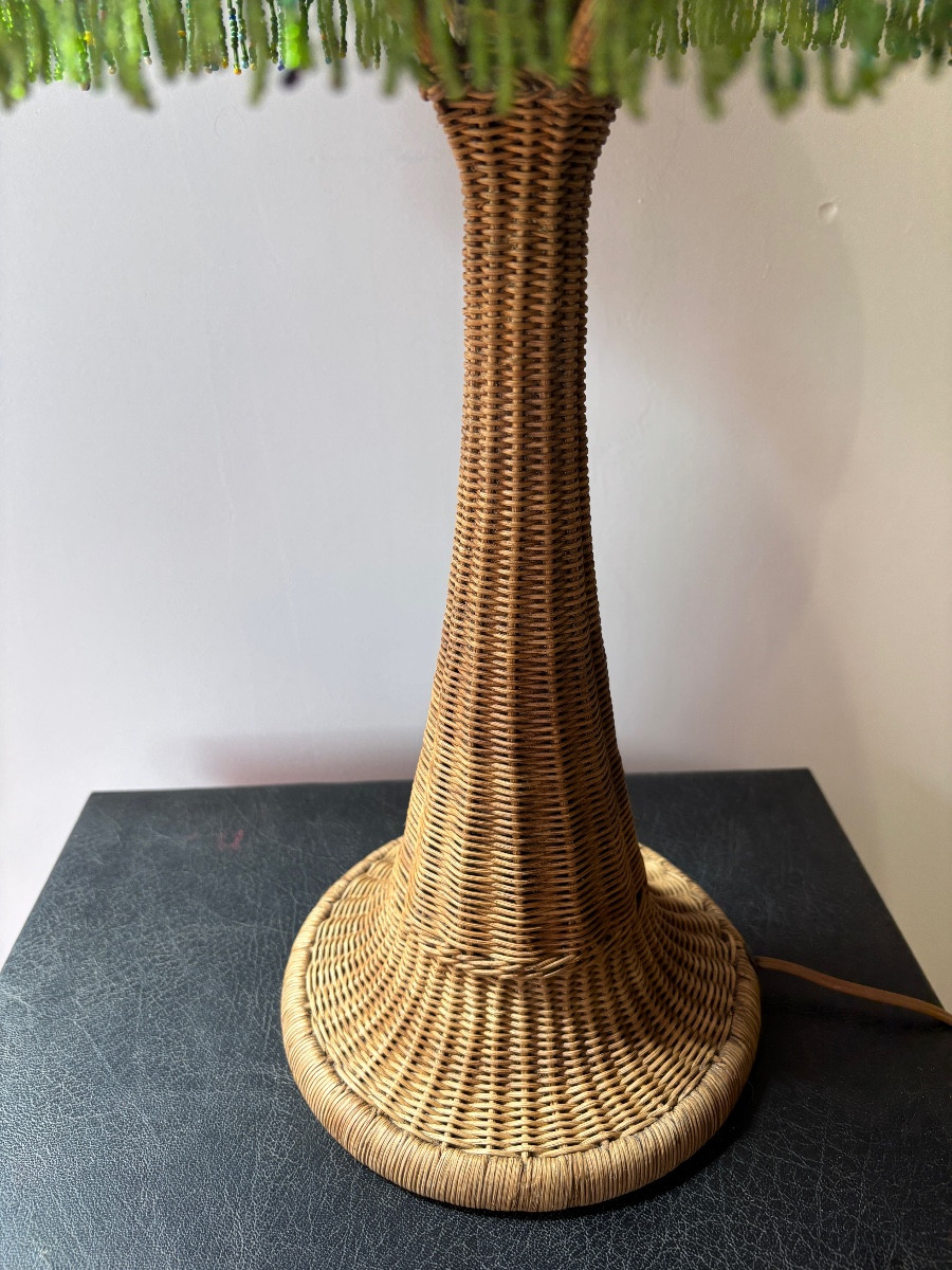 Art Deco Rattan Lamp -photo-3