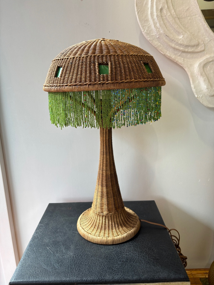 Art Deco Rattan Lamp 