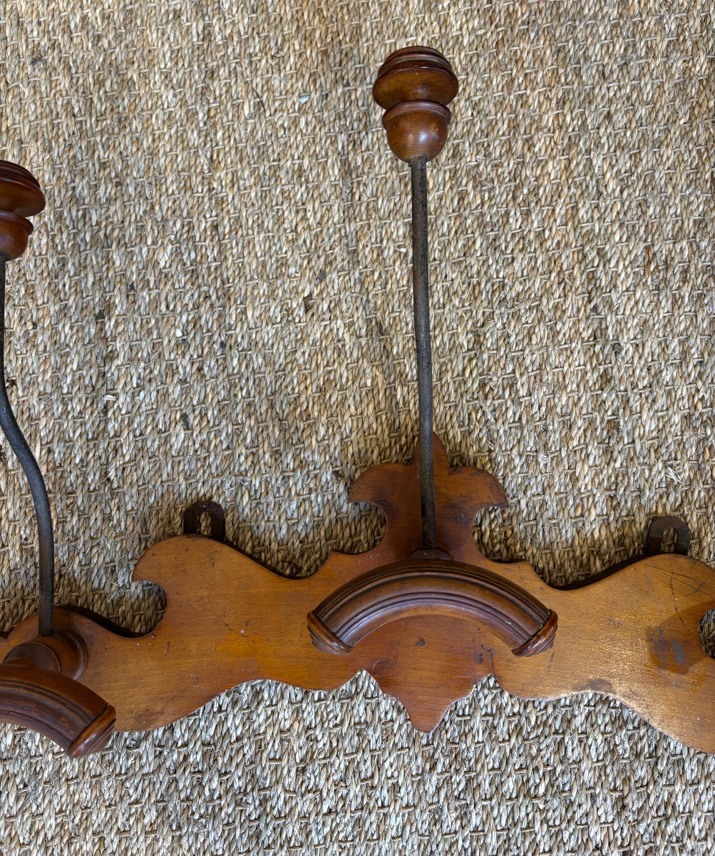 Porte manteau 1920  en bois et metal-photo-3