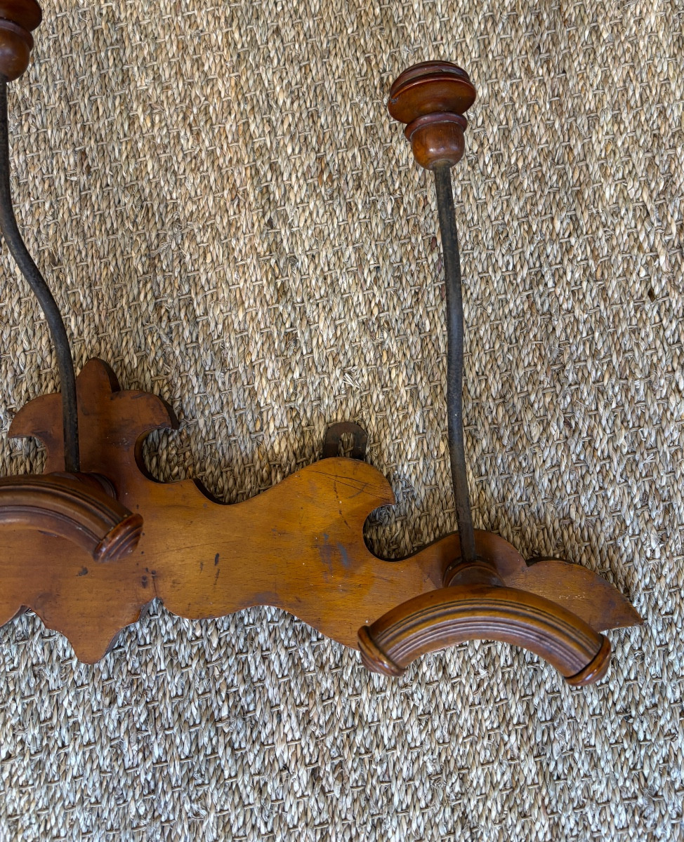 Porte manteau 1920  en bois et metal-photo-4