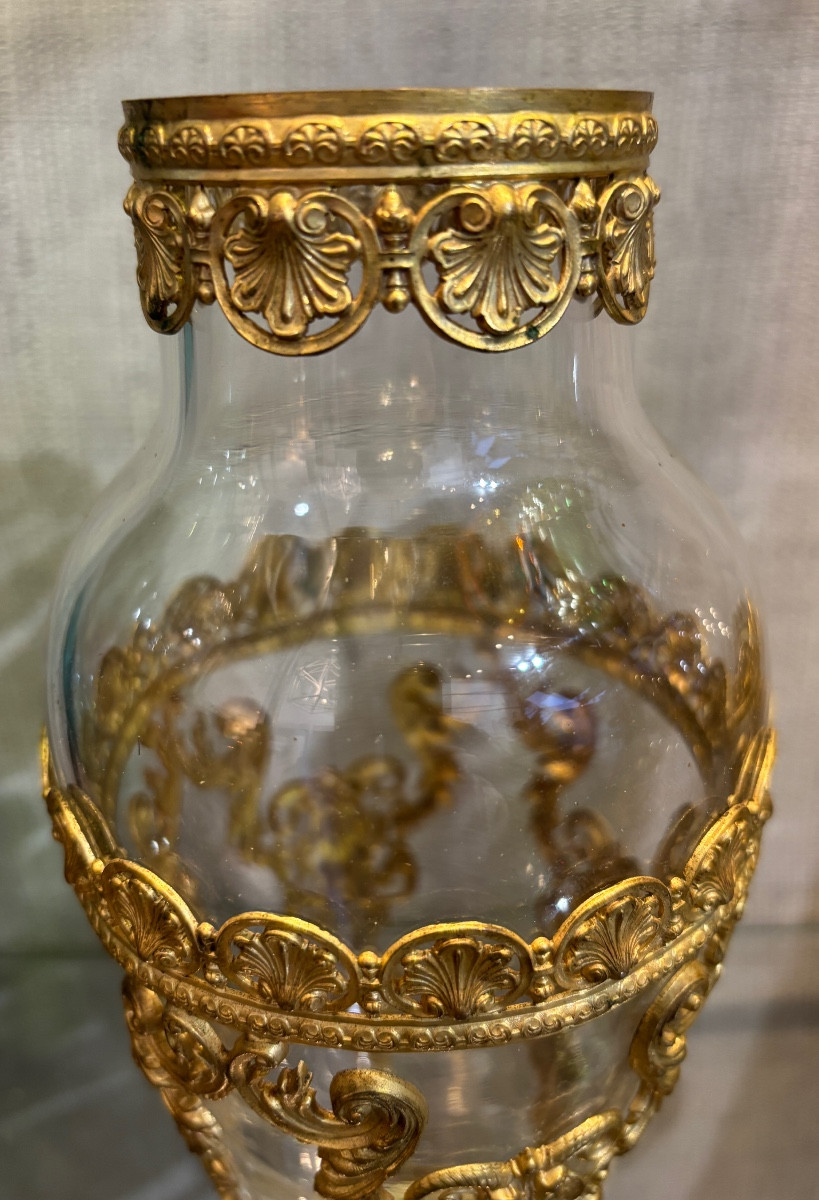 Paire de vases cristal et bronze Napoléon III-photo-3