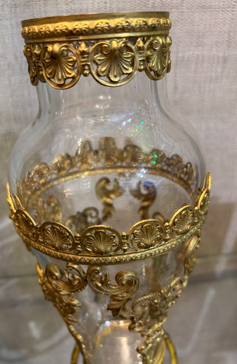 Paire de vases cristal et bronze Napoléon III-photo-2