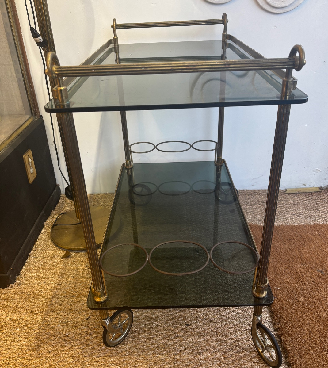 Desserte  ou bar à roulettes  vintage . 1960 -photo-3