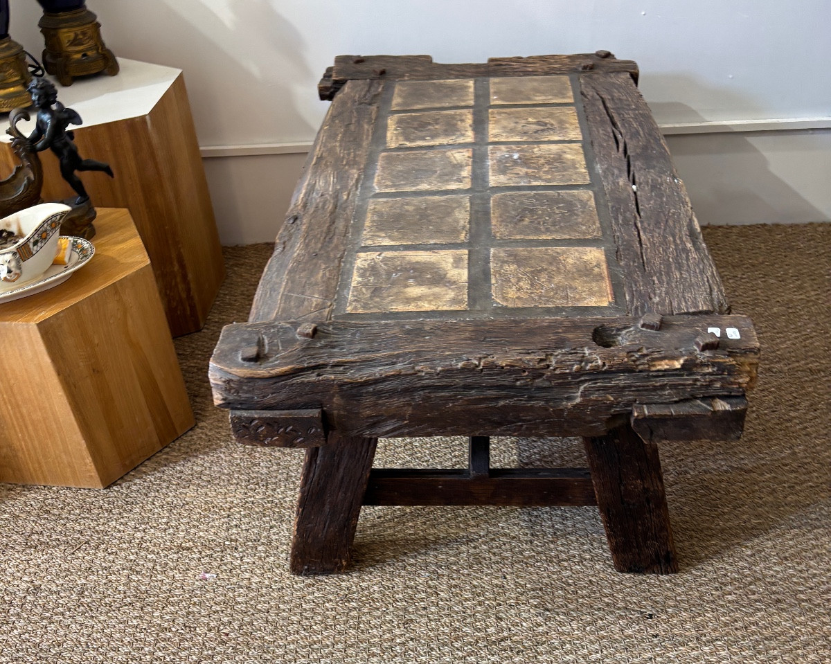 Coffee Table In Wood And Ceramic, 1970-photo-2