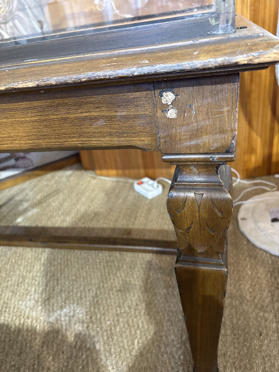 19th Century Brass And Wood Display Case -photo-1