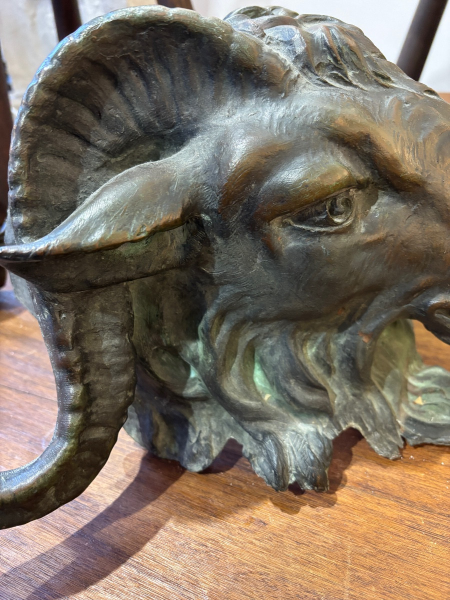 Late 19th Century Lead Ram Head-photo-3