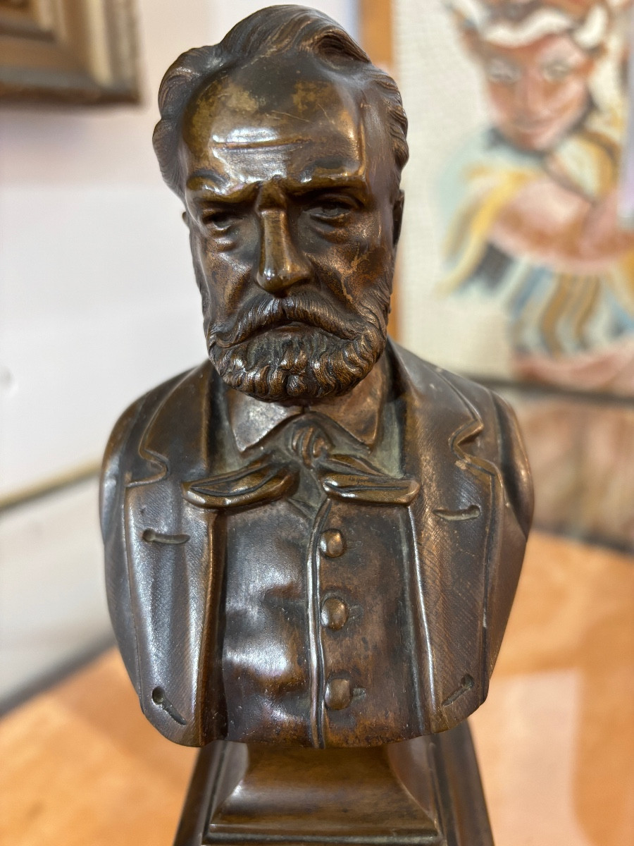 Bust Of Victor Hugo In Bronze 1900-photo-2