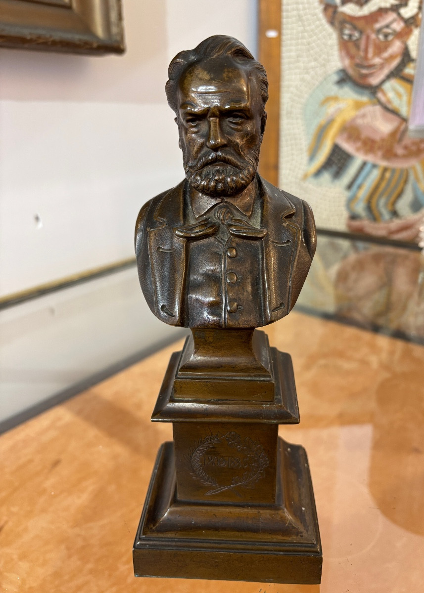 Bust Of Victor Hugo In Bronze 1900