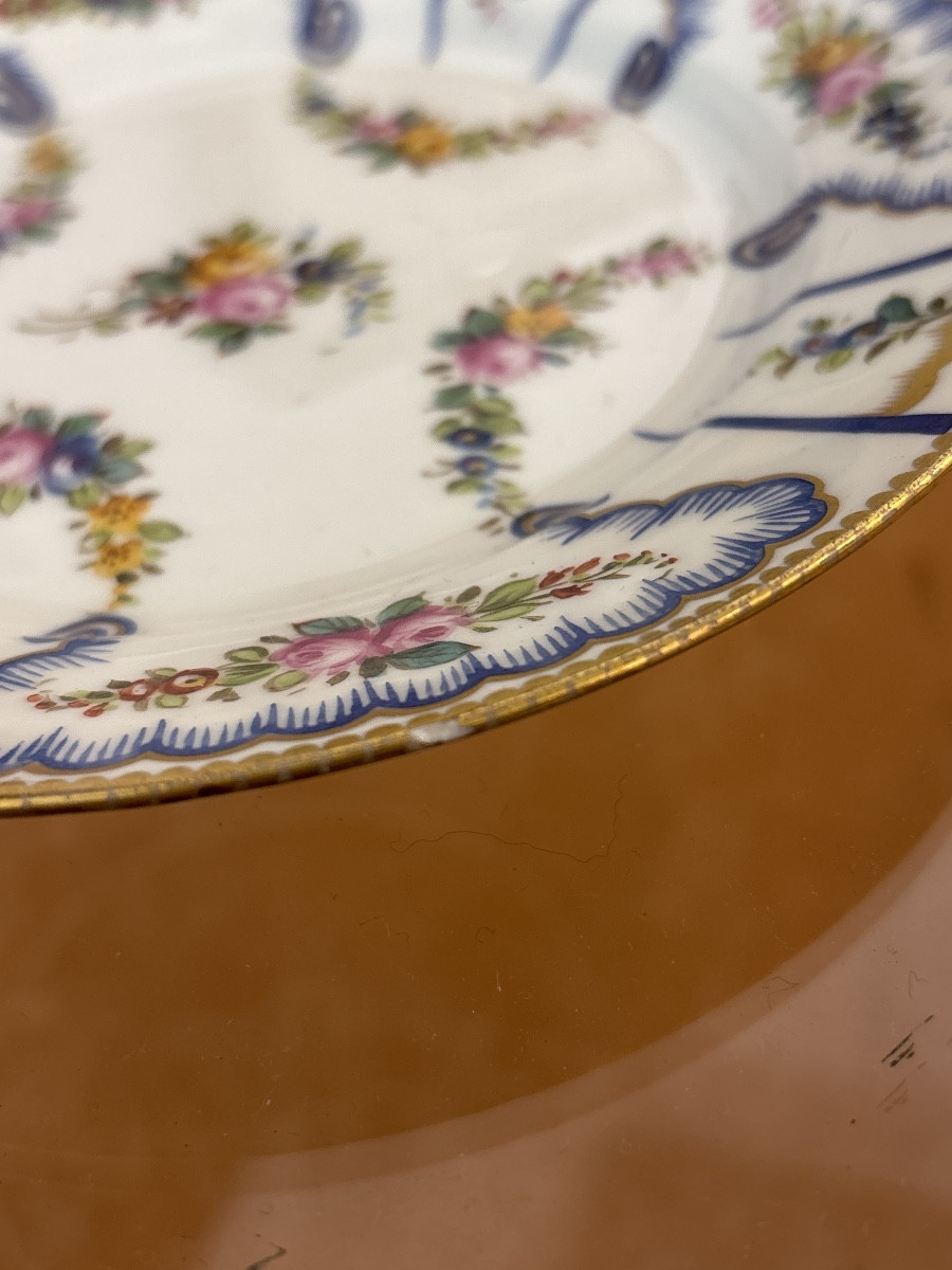 Series Of Porcelain Dessert Plates Mid-20th Century-photo-4