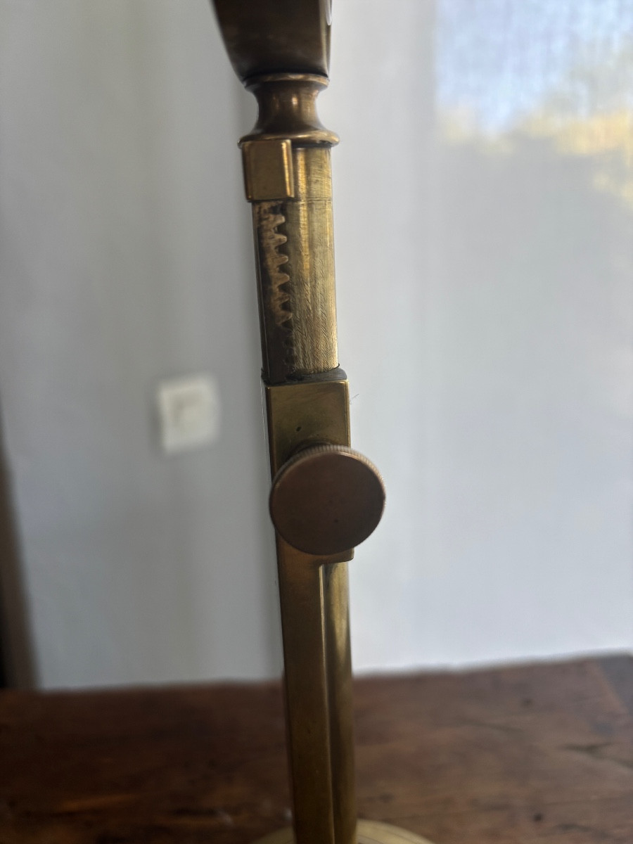 19th-century Rack And Pinion Laboratory Magnifying Glass-photo-1