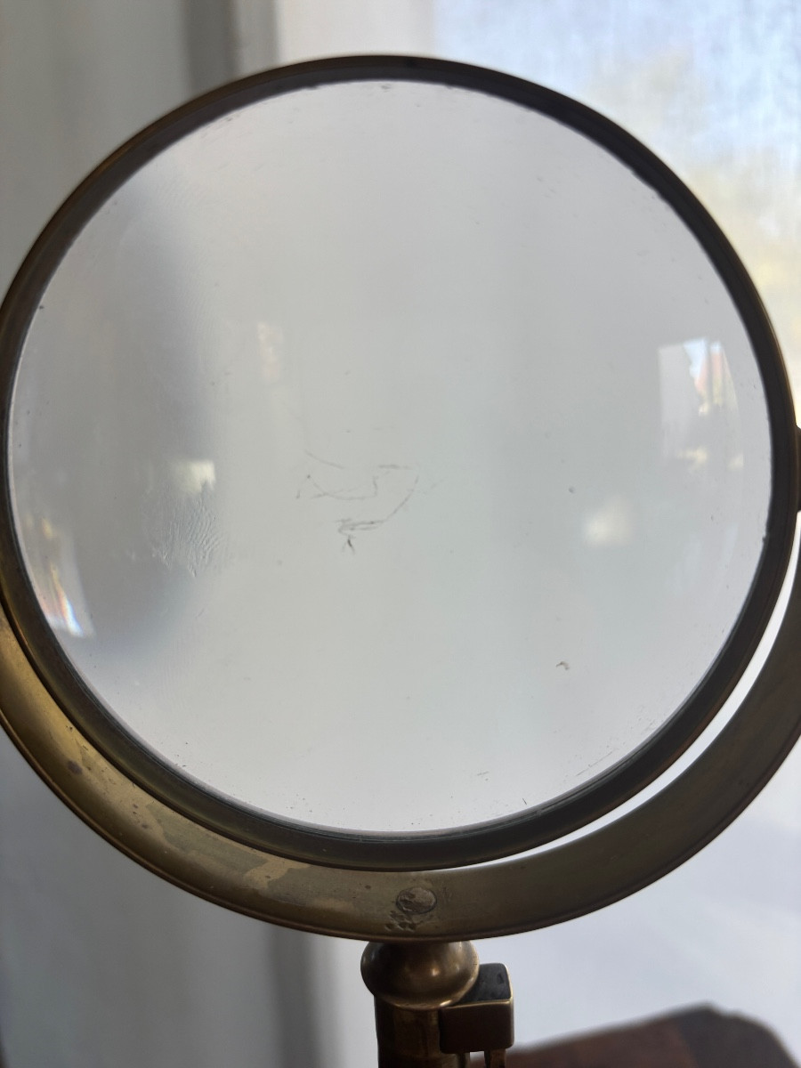 19th-century Rack And Pinion Laboratory Magnifying Glass-photo-2