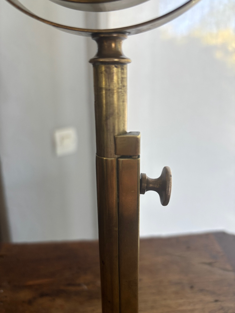 19th-century Rack And Pinion Laboratory Magnifying Glass-photo-3