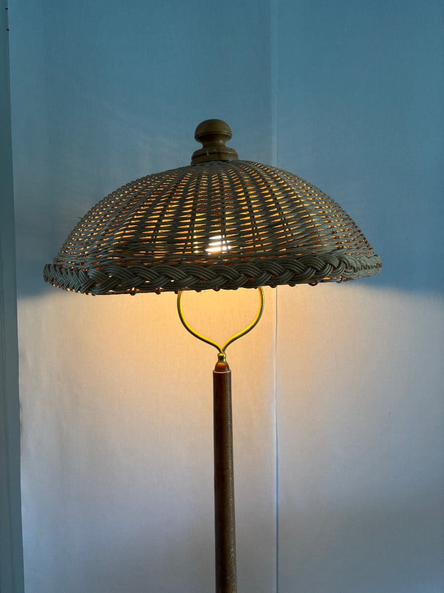 Floor Lamp 1950-1960 Beech Wood-photo-3
