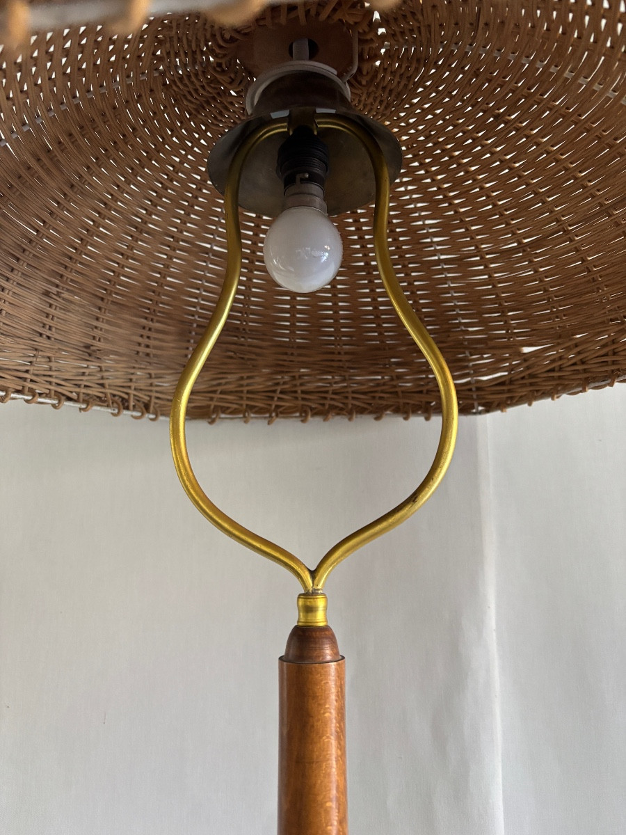 Floor Lamp 1950-1960 Beech Wood-photo-1