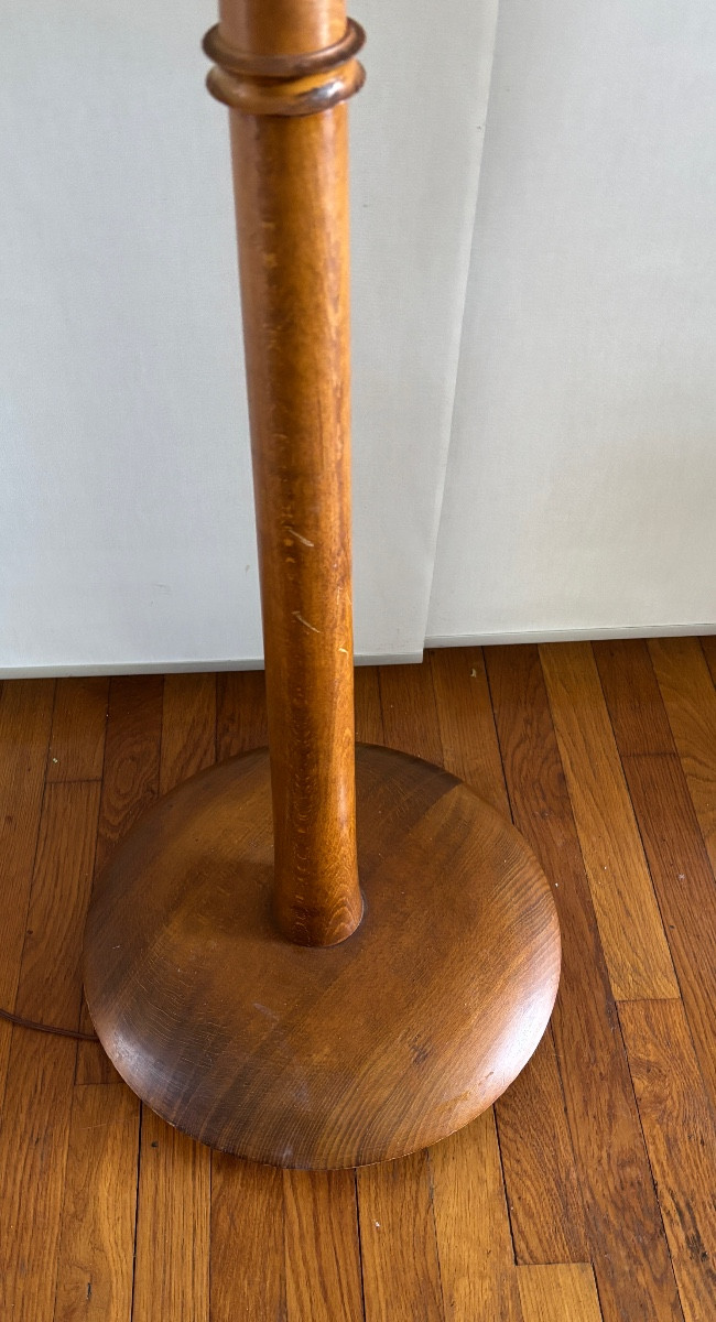 Floor Lamp 1950-1960 Beech Wood-photo-3