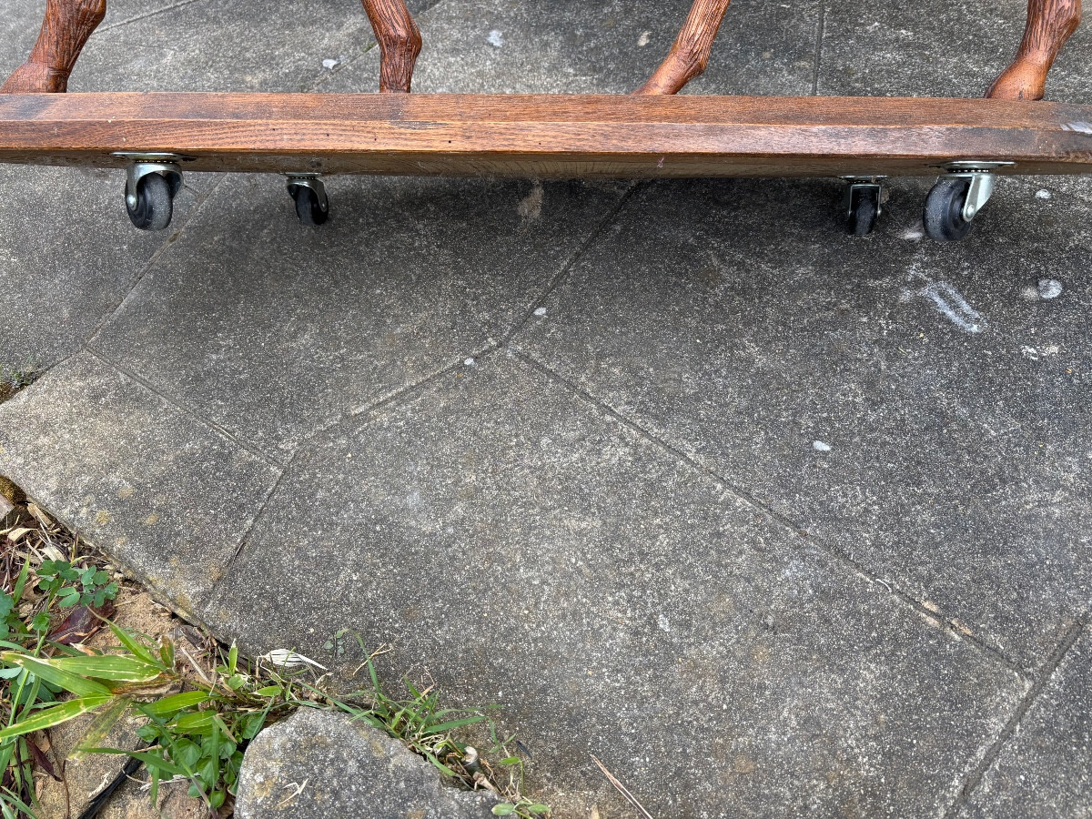 Chevreuil . Sculpture en bois milieu xx eme. -photo-5