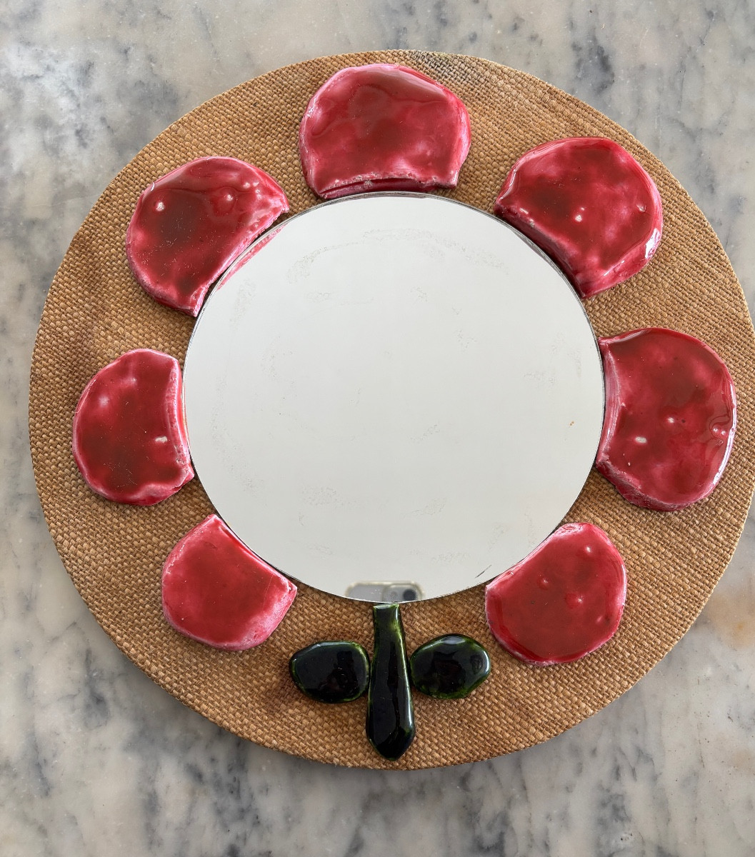 Miroir céramique 1950-1960