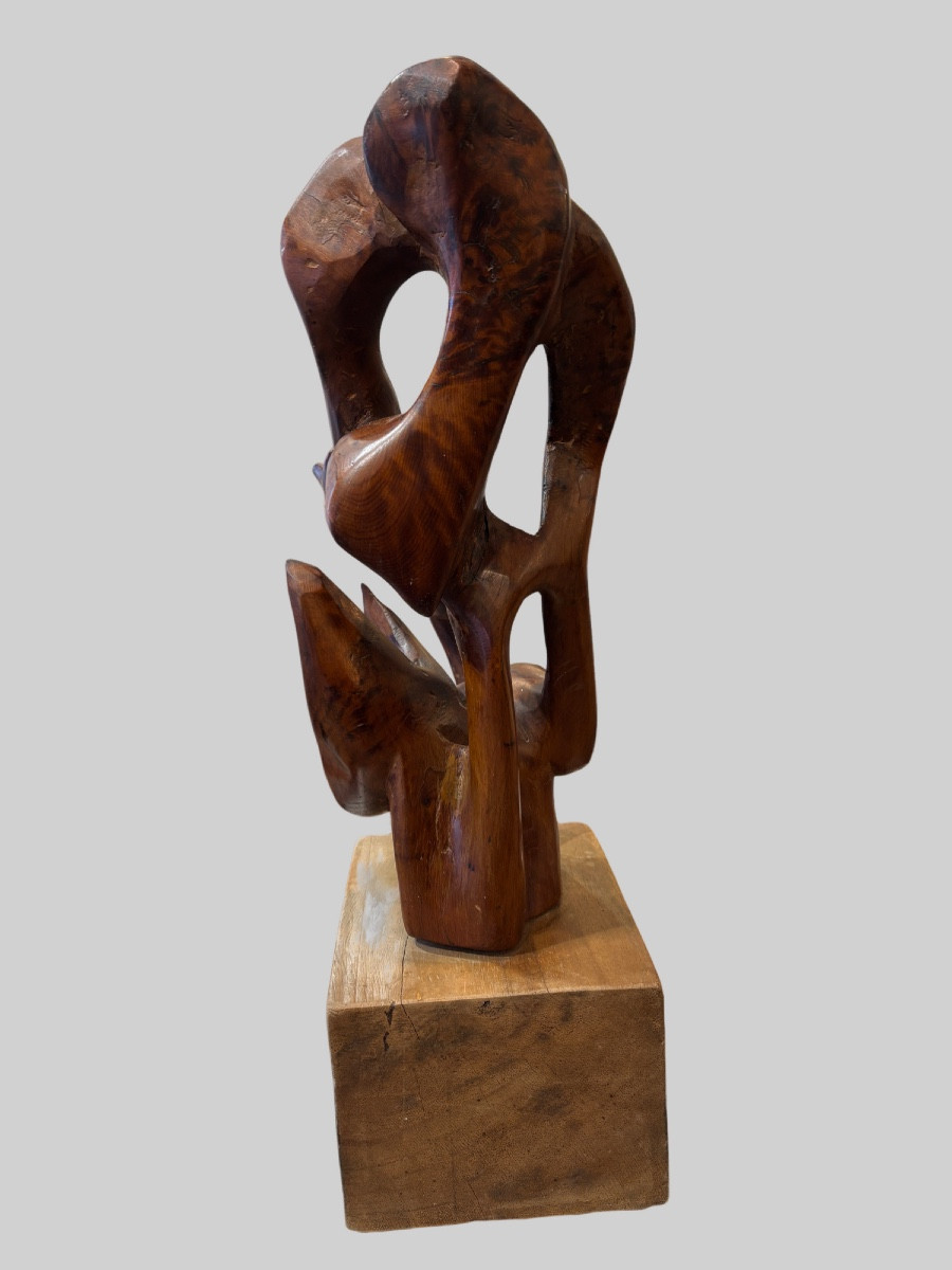 Free-form Wood Sculpture Mid-20th Century-photo-2