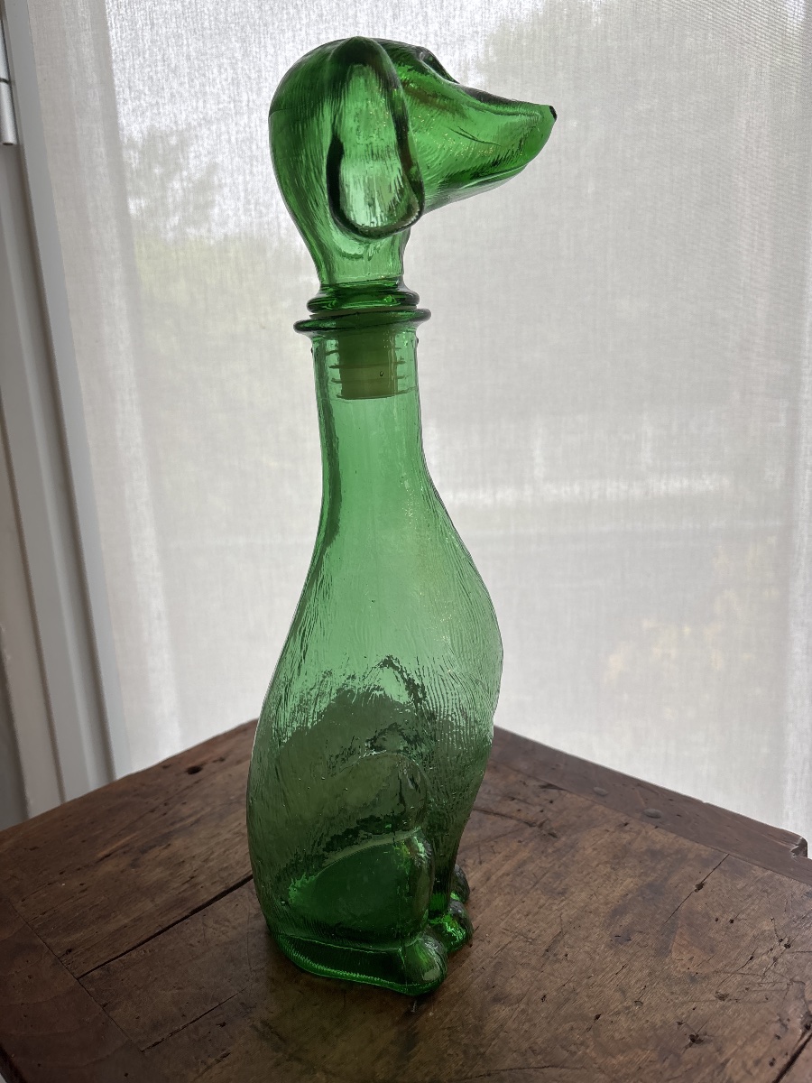 Carafe en verre Empoli . Verrerie italienne 1960-photo-3
